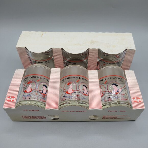 Cerve Bicentenaire De La Revolution 1789-1989 Blown Glasses Marianne Dumont - Picture 2 of 12